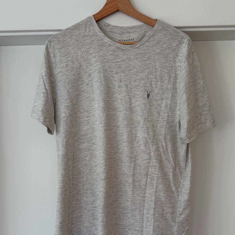 All Saints Light Gray Short Sleeve Tee